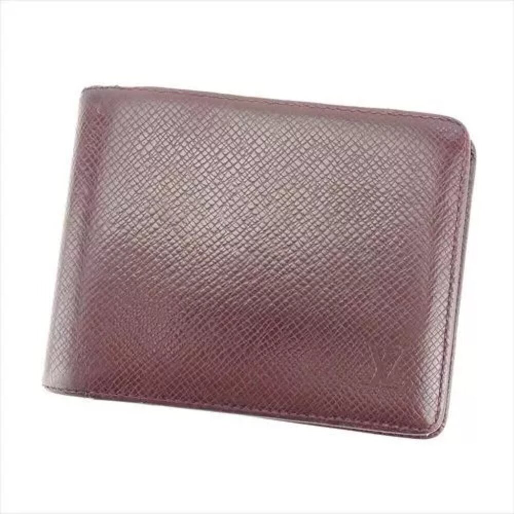 Louis Vuitton Wallet Purse Taiga Red PVC Leather Woman Authentic Used